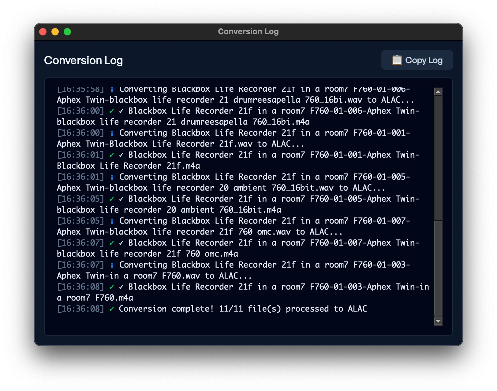 Protonic Wave Reversal Conversion Log
